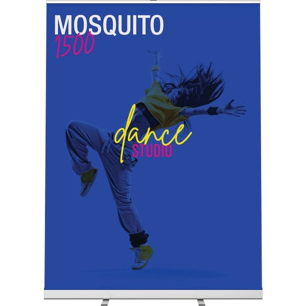 60 in Jumbo Wide Mosquito 1500 Retractable Banner Stand Display with Vinyl Banner is the perfect addition to any display. With the Jumbo Wide Retractor simply pull out the banner, hook it to the two support bars and you are ready to display.