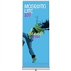 32in Mosquito Lite Silver Retractable Banner Stand with Vinyl Banner also known as roll up exhibit displays, are ideal for trade show displays,retail environments. Mosquito Lite Retractable Banner Stand called roll up banner stands or pull up banner stand