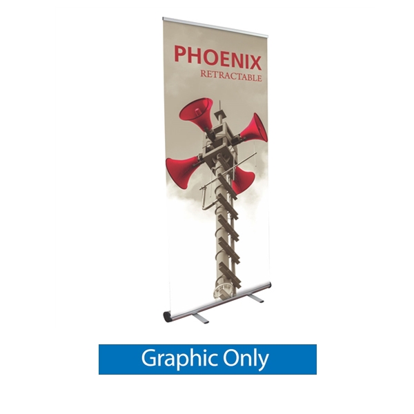 Vinyl Banner Only for 34in Phoenix Silver Retractable Banner Stand. It is best selling made in the USA banner stand trade show display. The Phoenix Retractable Banner has become a market leader, proving its dependability show after show.