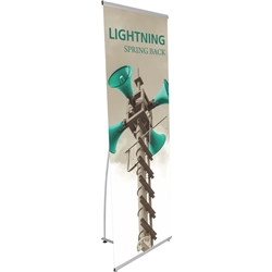 Replacement Vinyl Banner for Lightning Banner Stand. 31in Lightning Banner Stand brings together unparalleled design with exceptional reliability. Lightning is a simple and inexpensive tension back portable banner stand that fit any trade show displays