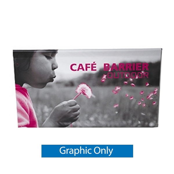 Single-sided Banner for Crowd Control Cafe Barrier System. Crowd Control Cafe Barrier System is an indoor or outdoor modular display system. Crowd control barrier, like this fencing barricade, is a great way to promote a new business, brand or event.
