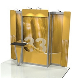 Linear 10ft x 10ft Kit 33 Trade Show Display provides the looks, style and sophistication of a custom exhibit with the ease, convenience and value that you’re looking for. The Linear range of portable exhibits is designed to ship with minimal lead time