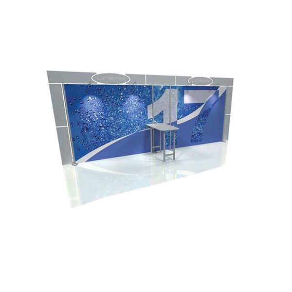 Linear 10ft x 20ft Kit 17 Trade Show Display provides the looks, style and sophistication of a custom exhibit with the ease, convenience and value that you’re looking for. The Linear range of portable exhibits is designed to ship with minimal lead time