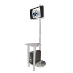 Tradeshow Monitor Kiosk - Monitor Stand - Linear Kit 4. The Linear Monitor Kiosk is the perfect complement to your linear back wall displays. Adding excitement and attention to your trade show booth with these sleek attractive Linear Monitor Kiosk