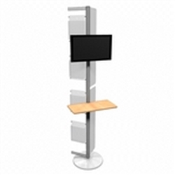 Linear Monitor Trade Show Kiosk Kit 07 Compliment your Linear Trade Show Display while adding excitement and attention to your trade show booth with these sleek attractive Monitor Stand Multi Media Kiosk with with Frosted Plex wings Linear Kit