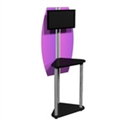 Linear Monitor Trade Show Kiosk Kit 06 Compliment your Linear Trade Show Display while adding excitement and attention to your trade show booth with these sleek attractive Monitor Stand Multi Media Kiosk with Printable Panels Linear Kit