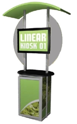 Trade show Monitor Kiosk Stand and Cabinet Modular Linear Display Kit 01 Compliment your Linear Trade Show Display while adding excitement and attention to your trade show booth with these sleek attractive Linear Monitor Trade Show Kiosk Kit