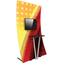 Formulate Monitor Trade Show Kiosk Kit 03 Display  is a versatile Monitor Kiosk that doubles as a workstation! Freestanding Monitor Kiosk is a perfect accent to any trade show or event display, and is ideal for integrating digital messaging.