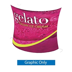 Formulate Half Moon-shaped counter Custom printed spandex graphic. Customize these counters with your full-color imprint!  Formulate Counter - Half Moon is one of many trade show display counters, podiums, workstations available at xyzDisplays.