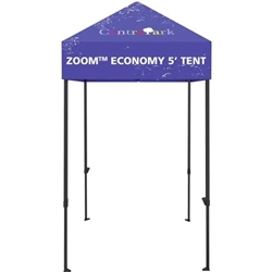 5ft x 5ft Zoom Economy Popup Tent (Frame & Canopy) are an excellent way to provide shade for outdoor events. This canopy has a 5ft x 5ft footprint with five height settings settings on the legs.