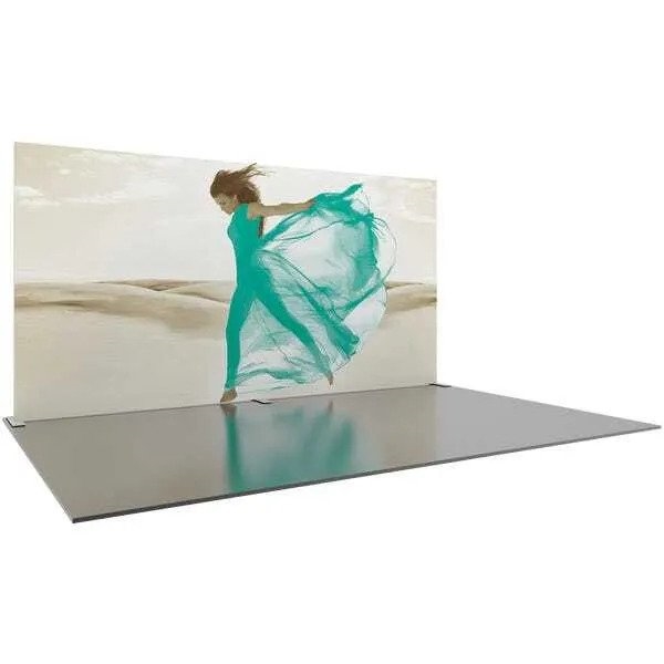 15ft x 10ft Formulate Master Straight Display with Single Sided Fabric Print. This display offers graphic area to get you noticed at your trade show! Formulate Displays are available in three layouts: straight, horizontally curved, and vertica