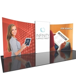 20ft Formulate Designer Series Backwall Tension Fabric Display Kit 02 offer you a quick and professional look for your trade show booth. Formulate Designer Series Backwall Displays with built in counter cost-effective trade show backdrops