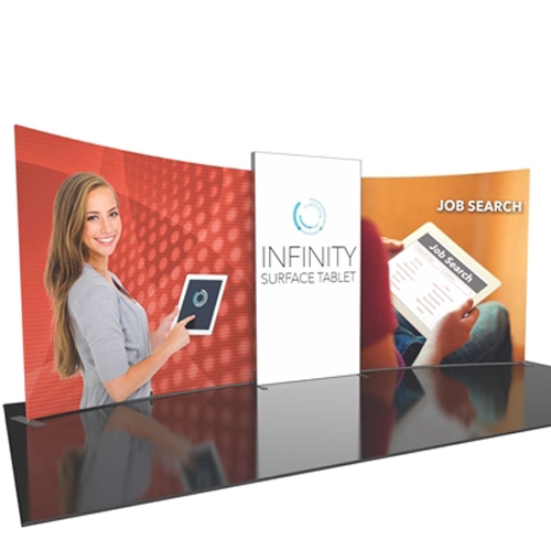 20ft Formulate Designer Series Backwall Tension Fabric Display Kit 02 offer you a quick and professional look for your trade show booth. Formulate Designer Series Backwall Displays with built in counter cost-effective trade show backdrops