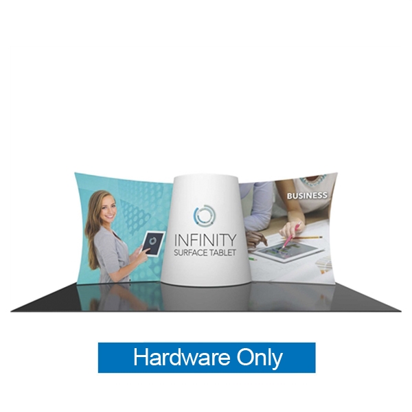 20ft Formulate Designer Series Backwall Tension Fabric Exhibit Kit 03 offers graphic area to get you noticed at trade show!  These trade show backdrops offer a collection of different backwalls in a variety of geometric shapes