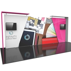 20ft Formulate Designer Series Backwall Tension Fabric Display Kit 07 offer you a quick and professional look for your trade show booth. Formulate Designer Series Backwall Displays with built in counter cost-effective trade show backdrops