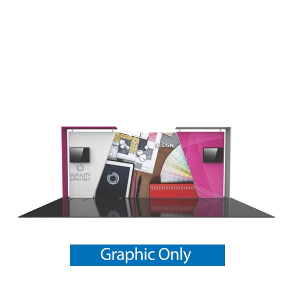 20ft Formulate Designer Series fabric display kit 07 have unique stylistic features and shape, are portable and easy to assemble. Formulate Designer Series tension fabric displays helps you achieve a dynamic and attractive look at your trade show, event