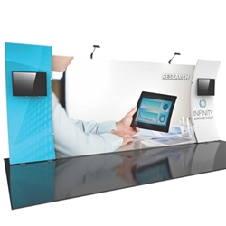 20ft Formulate Designer Series Backwall Tension Fabric Display Kit 12 offer you a quick and professional look for your trade show booth. Formulate Designer Series Backwall Displays with built in counter cost-effective trade show backdrops