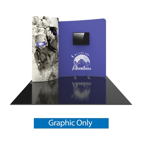 10ft Formulate Designer Series Backwall Tension Fabric Booth offers graphic area to get you noticed at your trade show! 10ft Formulate Designer Series tension fabric displays helps you achieve a dynamic and attractive look at your next trade show, event