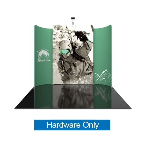 10ft Formulate Designer Series Backwall Tension Fabric Exhibit Kit 02 offers graphic area to get you noticed at trade show! 10ft Formulate Designer Series tension fabric displays helps you achieve a dynamic and attractive look at your next trade show