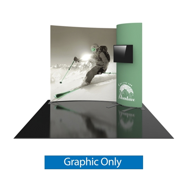 10ft Formulate Designer Series  display kit 11 have unique stylistic features and shape, are portable and easy to assemble. Formulate Designer Series tension fabric displays helps you achieve a dynamic and attractive look at your trade show, event