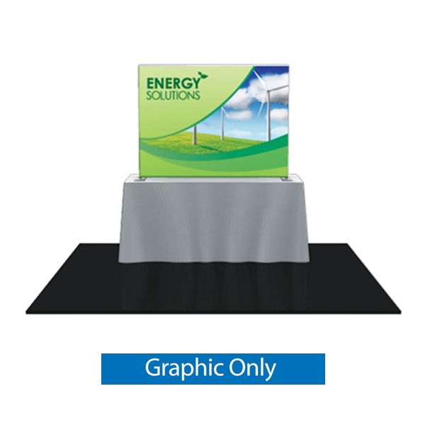 Replacement Fabric for 6ft Formulate TT2 Curved Table Top Display. Formulate offers a sleek design in a compact size to fit any trade show table! Wide Variety of Affordable Portable Table Top Displays, Tabletop Trade Show Displays, Table Displays
