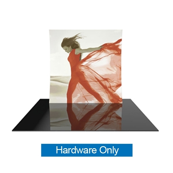 Formulate 8V 8ft Vertically Curved Backwall Display Hardware Only includes the fitted tension fabric graphic, frame hardware and hard shipping case. Formulate Displays are available in three layouts: straight, horizontally curv