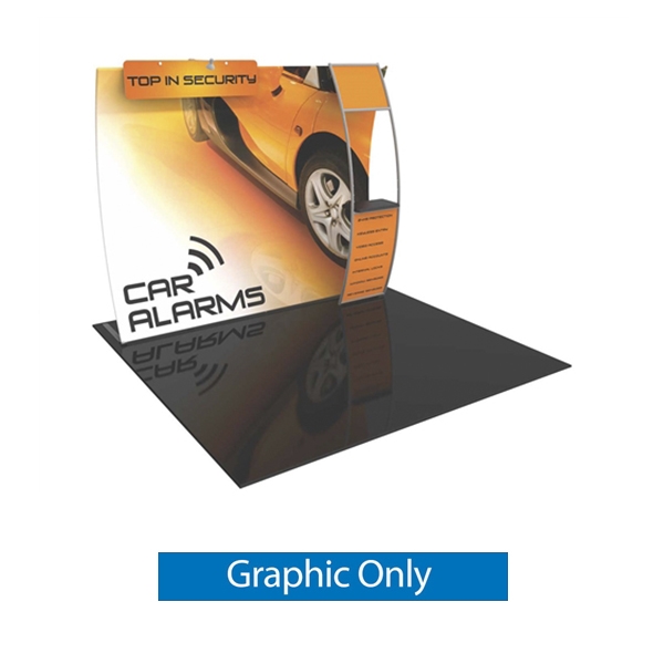 Orbus Formulate S4 10ft Vertically Curved Fabric Trade Show Backwall Display Kit offers a large format graphic area to get you noticed at your trade show and available in three layouts: straight, horizontally curved, and vertically curved