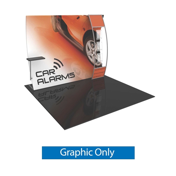 Orbus Formulate Formulate VC5 10ft Vertically Curved Tension Fabric Backwall Display Kit offers a large format graphic area to get you noticed at your trade show. Horizontally curved, vertically curved, and straight fabric display backwalls available