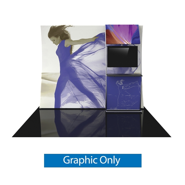 Orbus Formulate VC7 10ft Vertically Curved Tension Fabric Backwall Display offers a large format graphic area to get you noticed at your trade show or event! 10ft Formulate Tension Fabric Displays feature 15 different layouts to choose from!