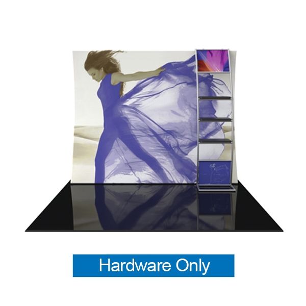Orbus Formulate VC10 10ft Vertically Curved Tension Fabric Backwall Display Hardware Only offers a large format graphic area to get you noticed at your events! Horizontally curved, vertically curved, and straight fabric exhibit backwalls available