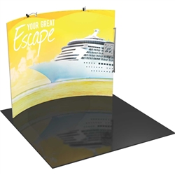 Orbus Formulate HC3 10ft Horizontally Curved Fabric Display Kit create a stunning 3-dimensional display in a SNAP! The Orbus Formulate fabric trade show booths are the rage of the trade show industry.