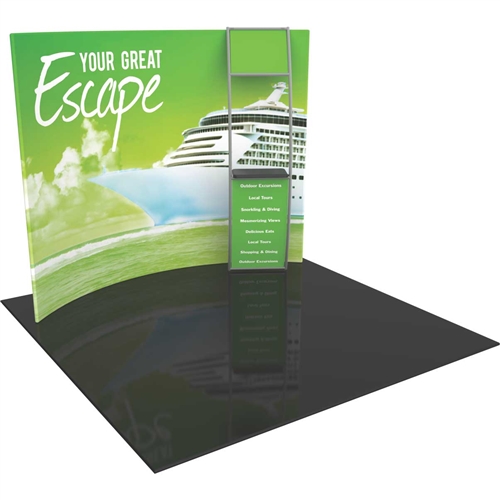 Formulate HC5 10ft Horizontally Curved Exhibit.We offer a fabric trade show banners, stretch fabric trade show booth kit, fabric tradeshow booth walls, hop up tension fabric display, showstopper exhibits, stretch display fabric, backdrop display.