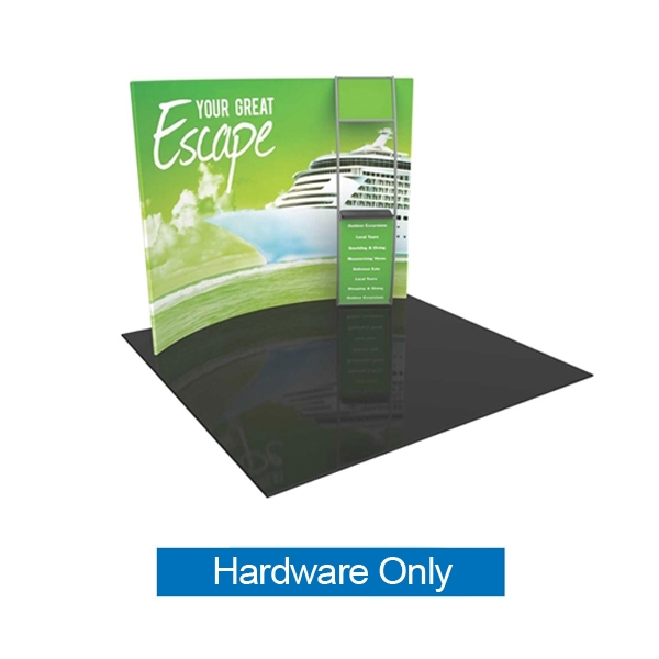 Formulate HC5 10ft Horizontally Curved Exhibit with Sleek Stand-Off Shelf Hardware Only.We offer a fabric trade show banners, stretch fabric trade show booth kit, fabric tradeshow booth walls, hop up tension fabric display,