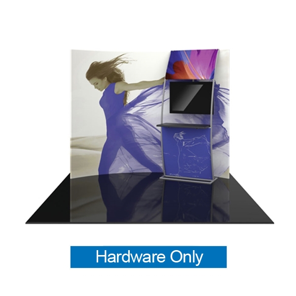 Orbus Formulate Formulate HC6 10ft Horizontally Curved Tension Display with Sleek Stand-Off Shelf with Monitor Mount Hardware Only. We offer a fabric trade show banners, stretch fabric trade show booth kit, fabric tradeshow booth walls