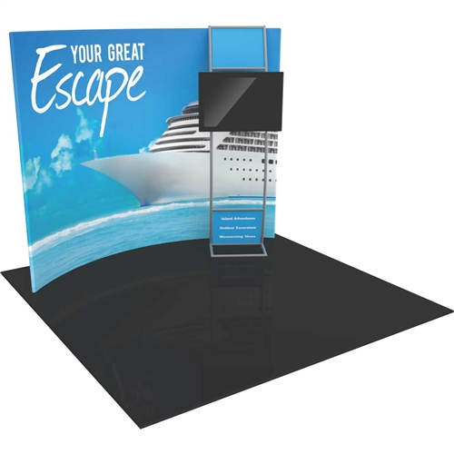 Orbus Formulate Formulate HC7 10ft Horizontally Curved Tension Fabric Backwall Display Kit.Orbus Formulate Formulate HC6 10ft Horizontally Curved Tension Fabric Backwall Display Kit. We offer a fabric trade show banners, stretch fabric trade show booth