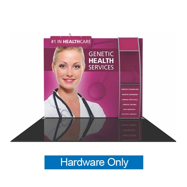 Hardware for Orbus Formulate S4 10ft Straight Fabric Display Kit stand-off shelf ladder. We offer fabric trade show banners, stretch fabric trade show booth kit, fabric tradeshow booth walls, hop up tension fabric display, showstopper exhibits