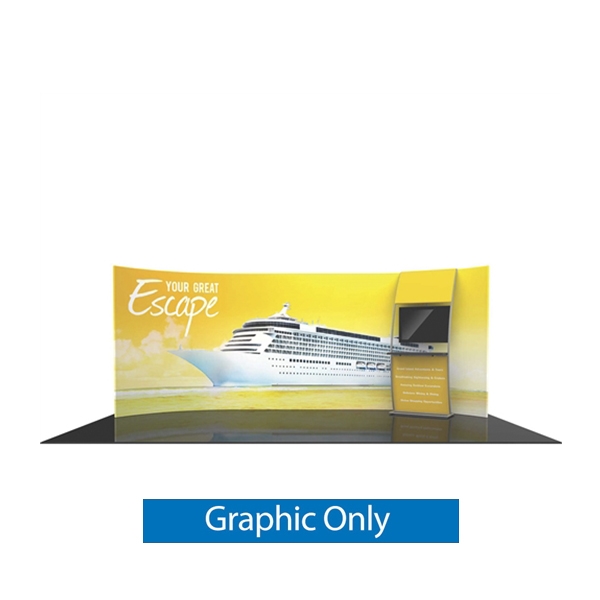 Orbus Formulate 20 WH2 20ft Horizontally Curved Fabric Exhibit Kit offers a large format graphic area to get you noticed at your events! Add a whole new dimension to your trade show exhibit with a seamless tension fabric graphic back wall display