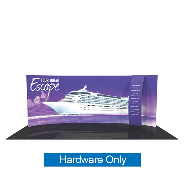 Orbus Formulate 20 WH6 20ft Horizontally Curved Fabric Display with Pillowcase Graphic Ladder Hardware offers a large format graphic area to get you noticed at your events! Add a whole new dimension to your trade show exhibit with a fabric display