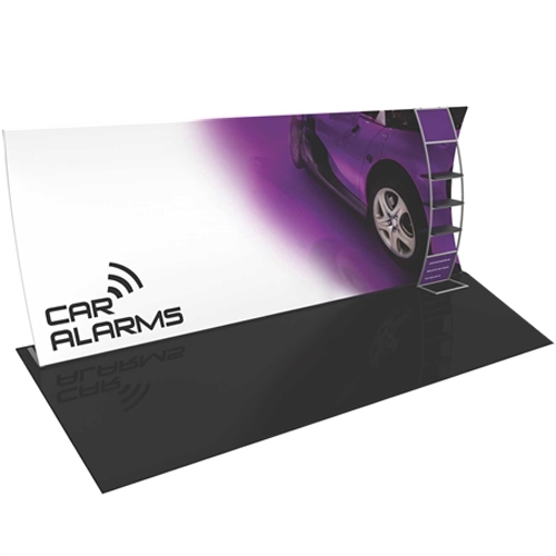 Orbus Formulate 20 WV4 20ft Vertically Curved Fabric Trade Show Display Kit with Multi-Shelf Ladder offers a large format graphic area to get you noticed at your events! Add a whole new dimension to your trade show exhibit with a seamless fabric Display