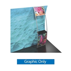 Graphic for Formulate Stand-Off Counter Ladder. Display products or literature on a Stand-Off Counter Ladder designed to complement your Formulate tension fabric display. For use with vertical curved frames only.