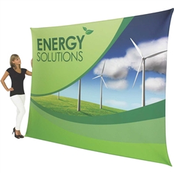 8ft x 10ft Formulate Lite Backwall Display with Printed Tension Fabric offers a large format graphic area to get you noticed at your events! This straight trade show fabric display converts from portrait to landscape orientation