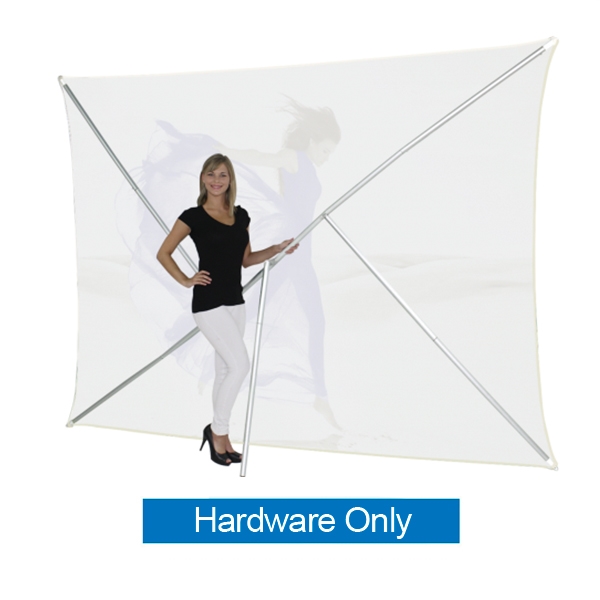 8ft x 10ft Formulate Lite Backwall Display Hardware Only offers a large format graphic area to get you noticed at your events! This straight trade show fabric display converts from portrait to landscape orientation