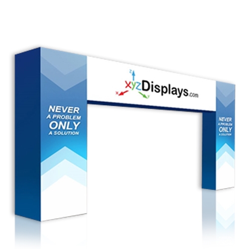 10ft w x 8ft h Formulate Arch Fabric Display Hardware and Fabric add architecture and design to any event or interior space! Easily create and define a stunning entryway, focal point or stage set at your next tradeshow or event with Formulate Arches.