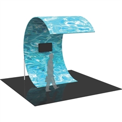 The Formulate Surf Wall Graphic Display Kit with Printed Fabric is a C-shaped multimedia display. With an organic, curved shape sustained by supporting legs, and a monitor mount for a monitor/TV, the Surf makes a distinctive statement in any space.
