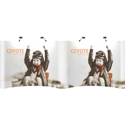 Deluxe Gullwing Coyote 20ft Full Mural Graphics Panel Fast Kit combines strength and reliability with style and ease of use. Named popup because of its small to large pop-up action, this type of display system is still one of the most portable