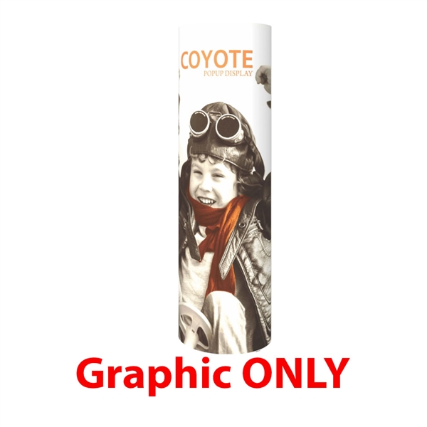 Coyote 3 High Full Graphic Mural Pop Up Tower Trade Show Display offers you the ability to create large circular towers from small, lightweight components. This is an attention-grabbing way to display your graphics, or use the Velcro friendly fabric