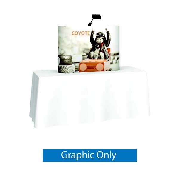 3ft x 3ft Coyote Curved Tabletop Display | Graphic Only