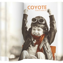 Add a new dimension to your Coyote Popup Display with a forward facing, convex bubble panel. Panel can be fabric, OPAQUE graphic or even a rear illuminated graphic.