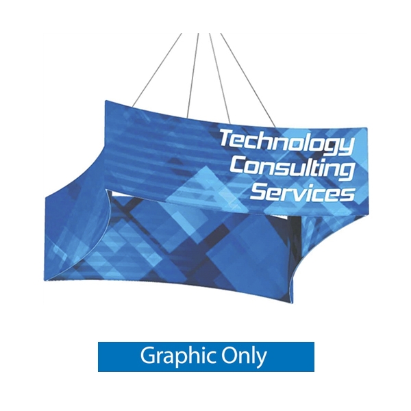 20ft x 4ft Curved Square Formulate Master Hanging Trade Show Sign | Double-Sided Replacement Fabric Banner