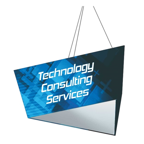 10ft x 5ft Tapered Triangle Formulate Master Hanging Trade Show Sign | Single-Sided Display